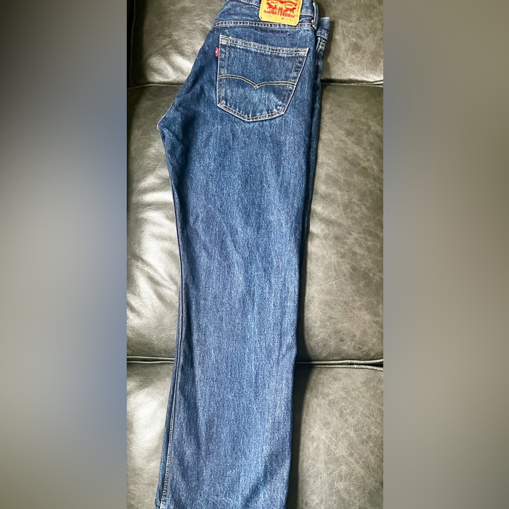 Levi's 505 Men's Straight Jeans - Dark Blue 34-30 - Picture 2 of 5